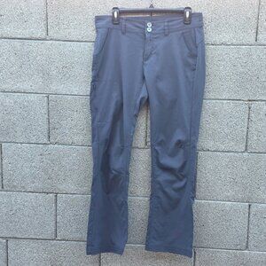Prana Halle Pants Sz 8 Women’s Gray Stretch Roll-up Snap Hiking Outdoors Active